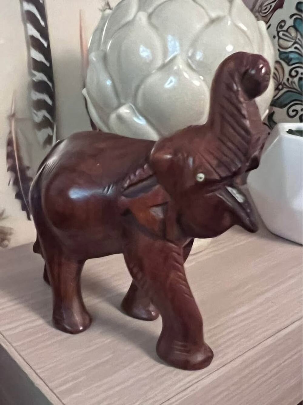 Hand carved Wooden Elephant